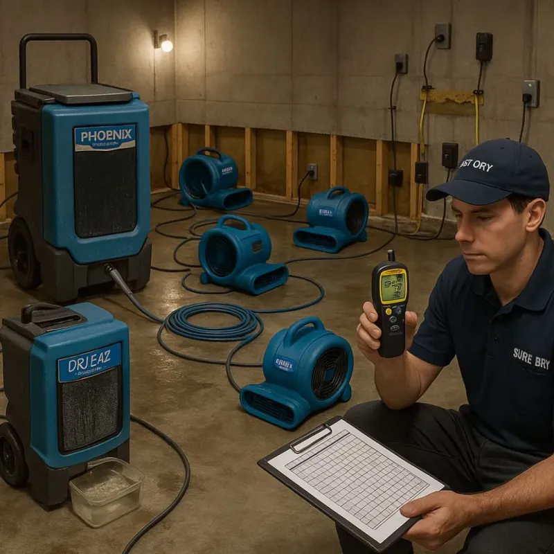 Structural Drying and Dehumidification process in Salisbury, NC